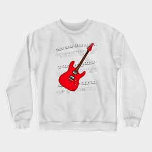 Guitar Tab Electric Guitarist Music Notation Musician (Red) Crewneck Sweatshirt